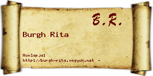 Burgh Rita névjegykártya